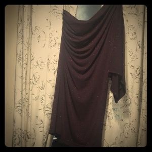 Purple One sleeved cocktail dress